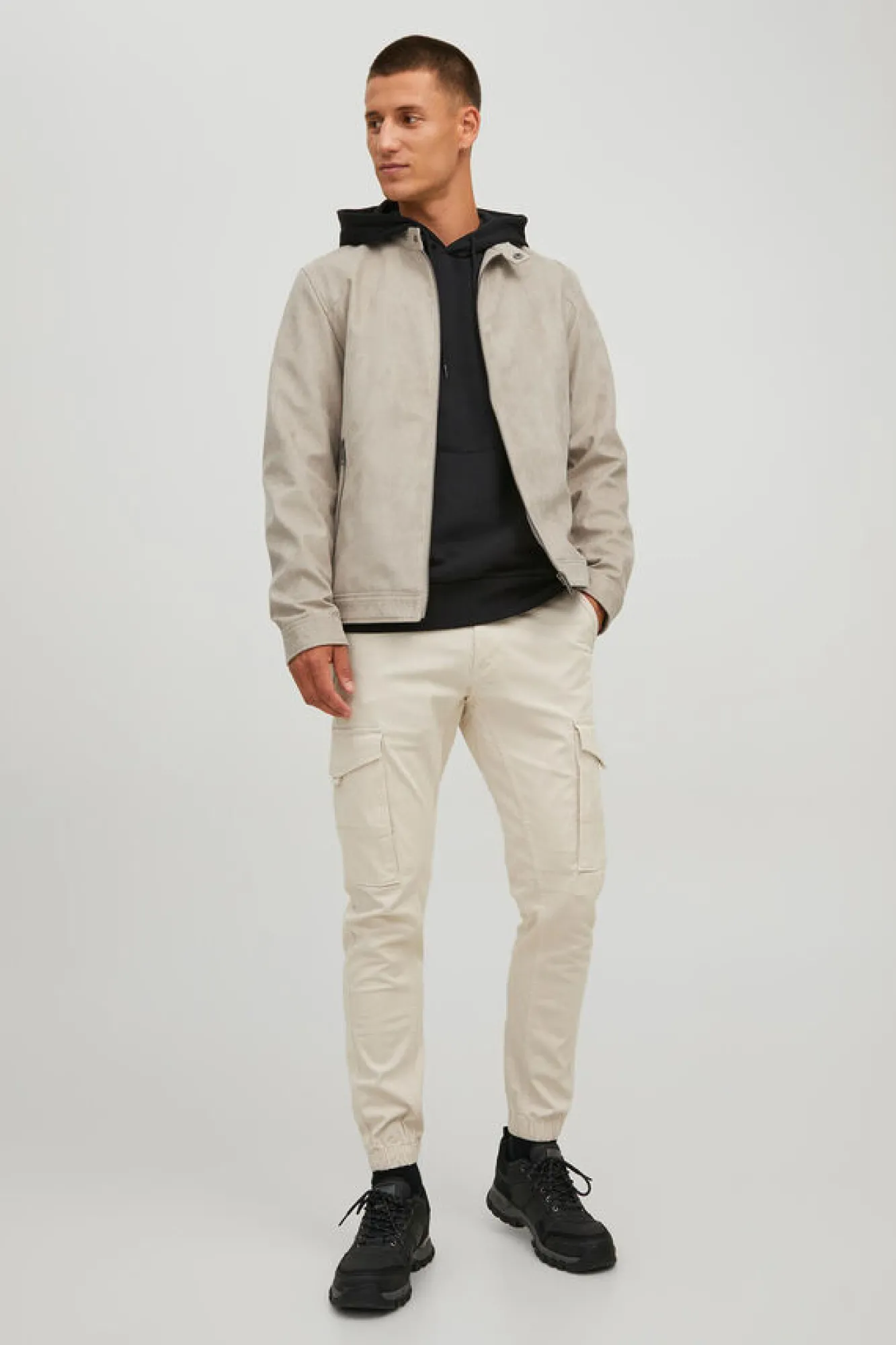 Jack & Jones Casaco Biker Efeito Pele Banana Hot