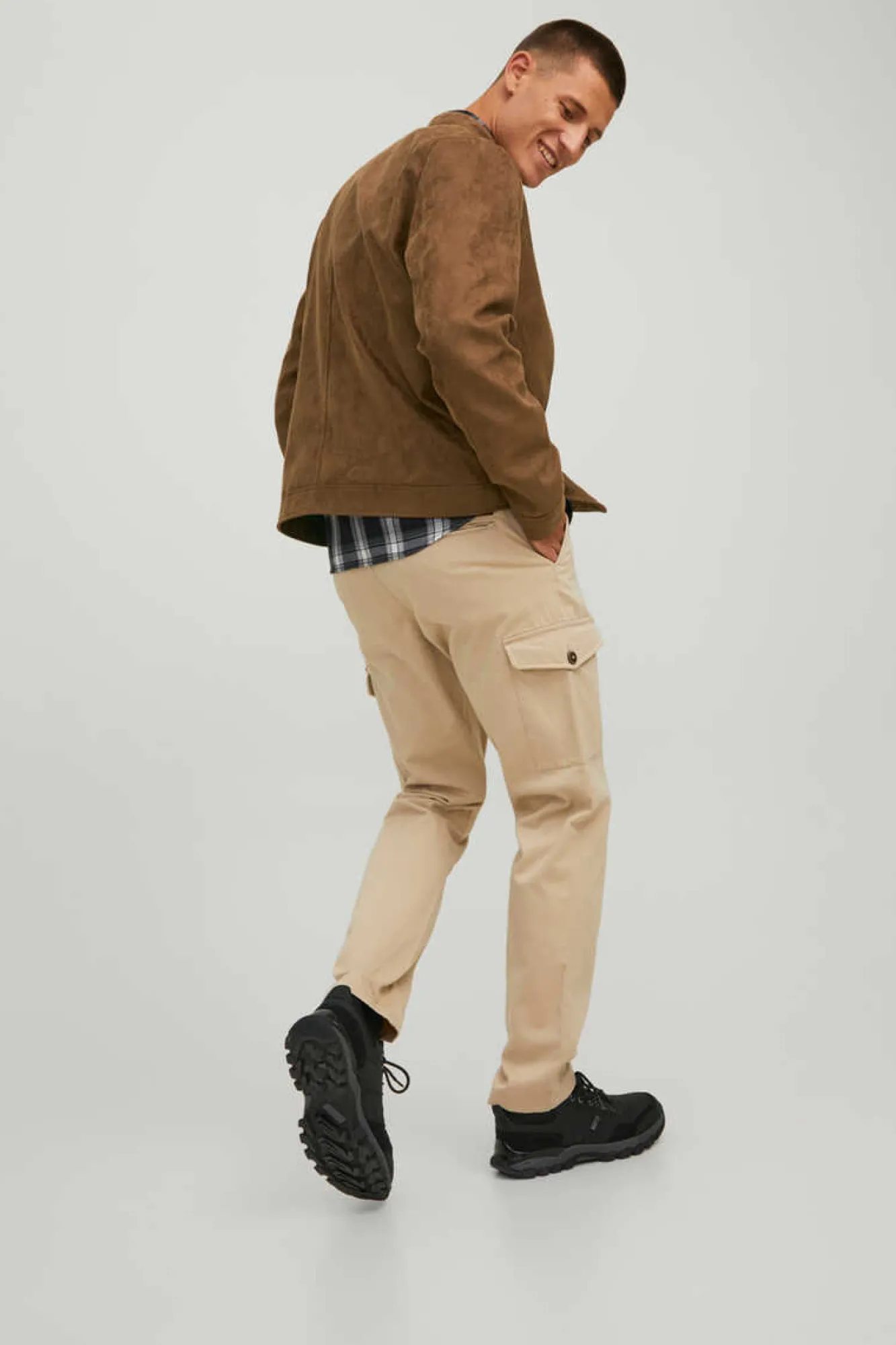 Jack & Jones Casaco Biker Efeito Pele Castanho Sale