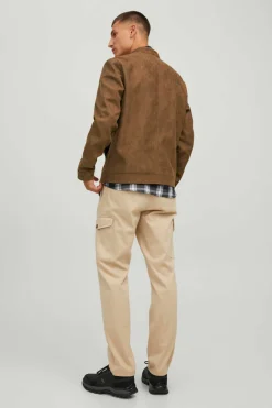 Jack & Jones Casaco Biker Efeito Pele Castanho Sale