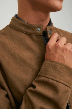 Jack & Jones Casaco Biker Efeito Pele Castanho Sale
