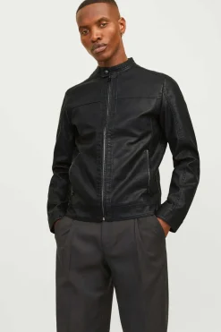 Jack & Jones Casaco Biker Efeito Pele Preto Clearance