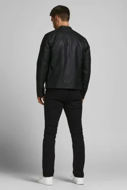 Jack & Jones Casaco Biker Efeito Pele Preto Clearance