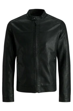 Jack & Jones Casaco Biker Efeito Pele Preto Clearance