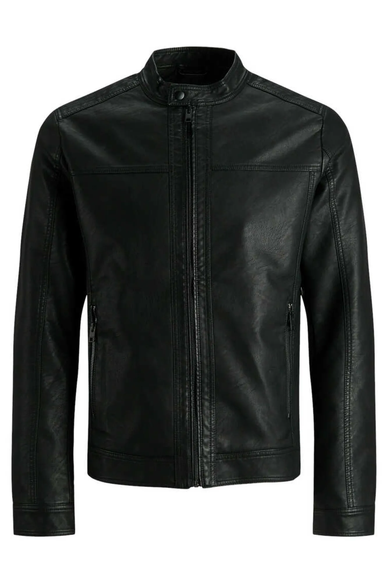 Jack & Jones Casaco Biker Efeito Pele Preto Clearance