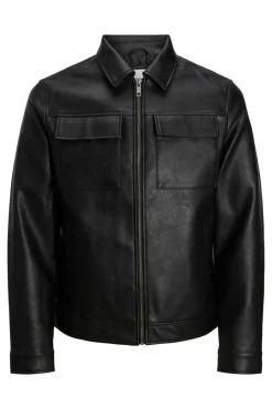 Jack & Jones Casaco Biker Efeito Pele Preto New