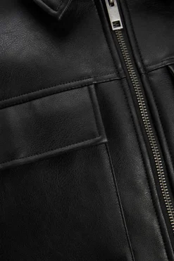 Jack & Jones Casaco Biker Efeito Pele Preto New