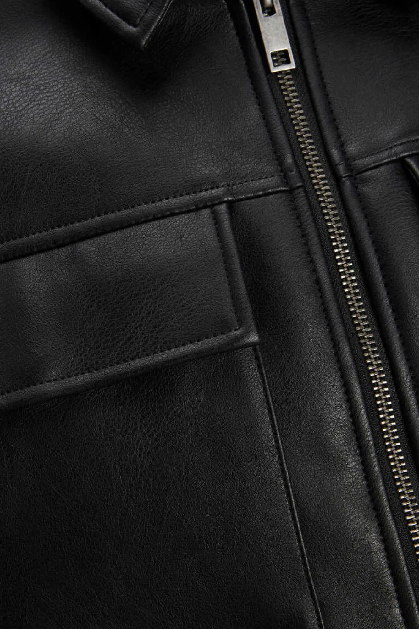 Jack & Jones Casaco Biker Efeito Pele Preto New