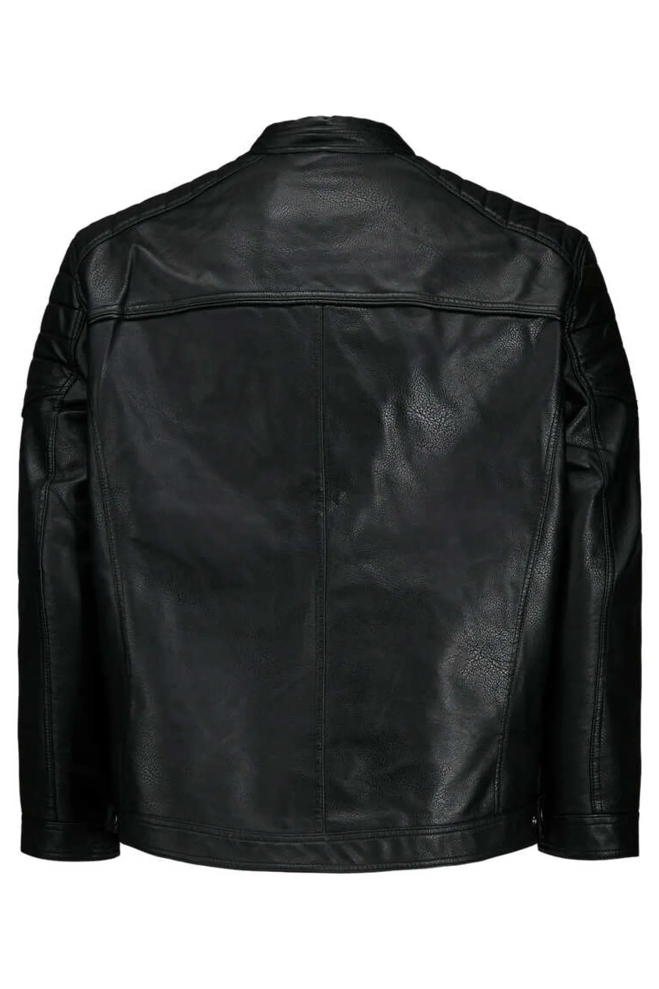 Jack & Jones PLUS Casaco Biker Efeito Pele Plus Preto Hot