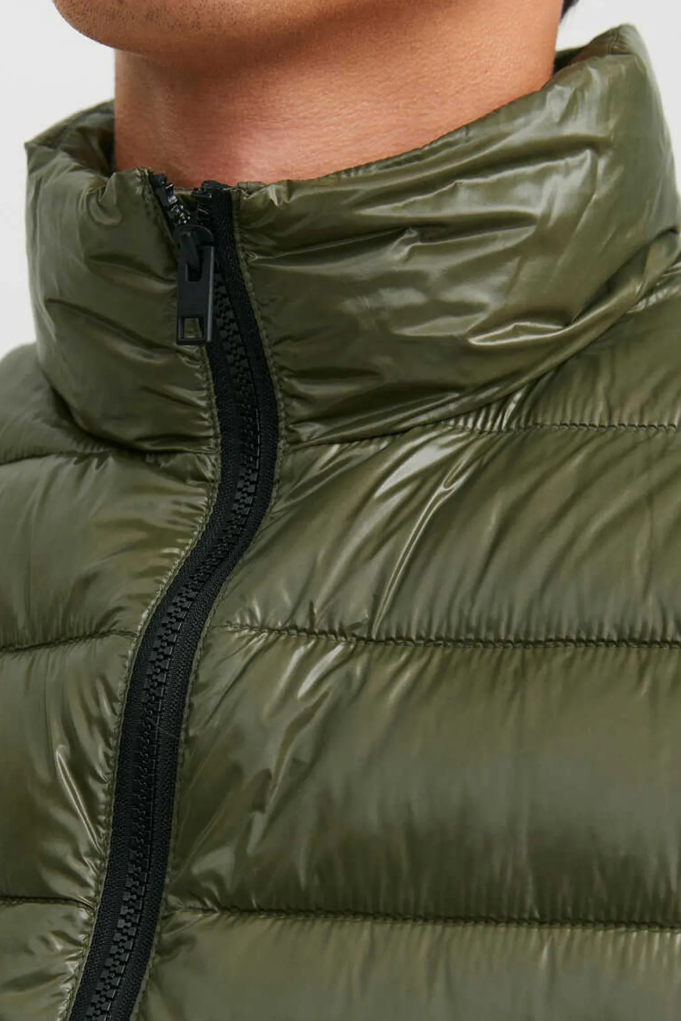 Jack & Jones Casaco Biker Efeito Pele Plus Verde Clearance