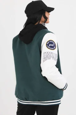 Brave Soul Blusoes E Casacos-Casaco Bomber Combinado Com Bordado