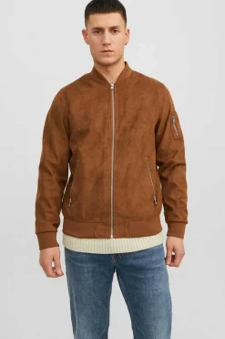 Jack & Jones Casaco Bomber Efeito Pele Castanho Online