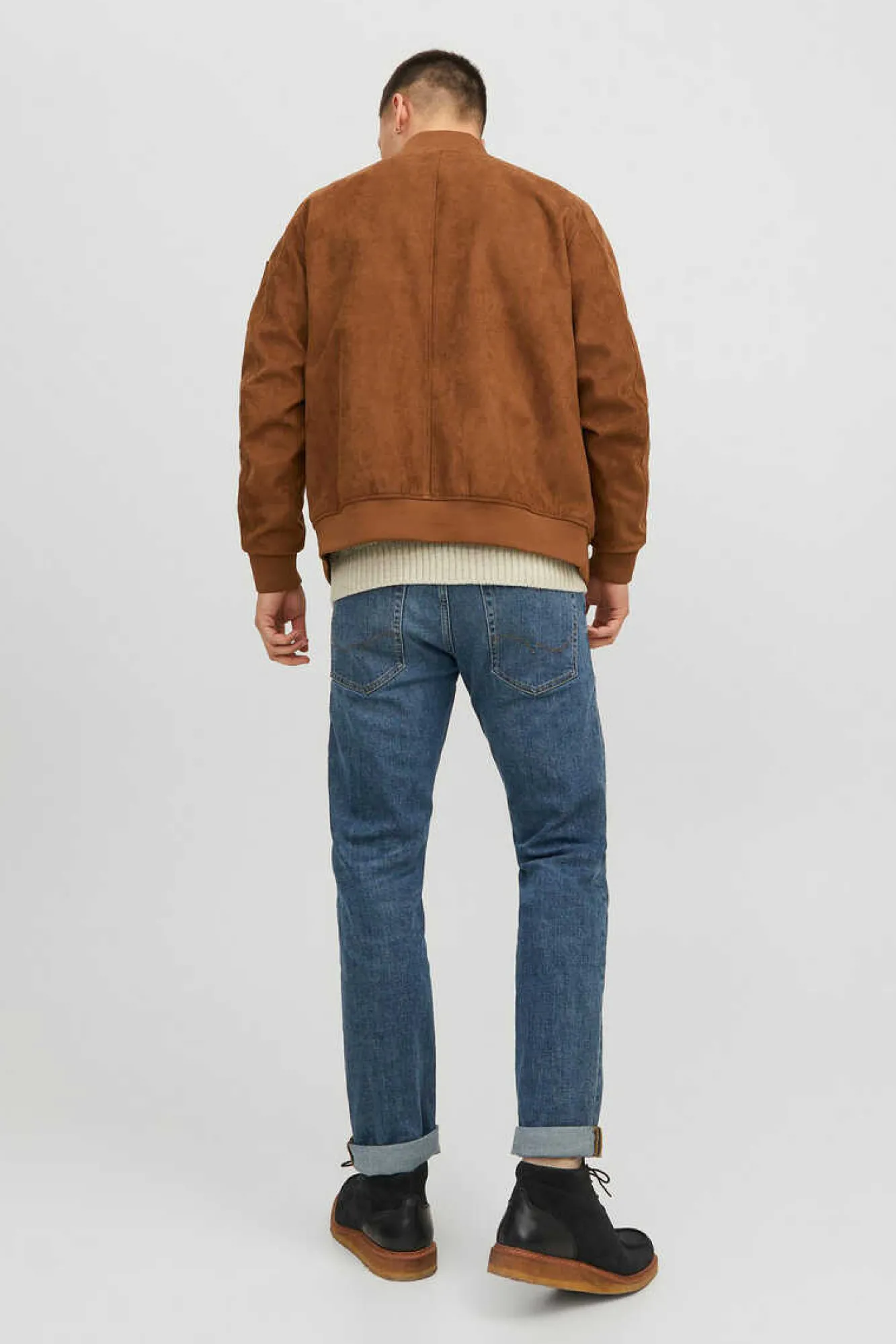 Jack & Jones Casaco Bomber Efeito Pele Castanho Online