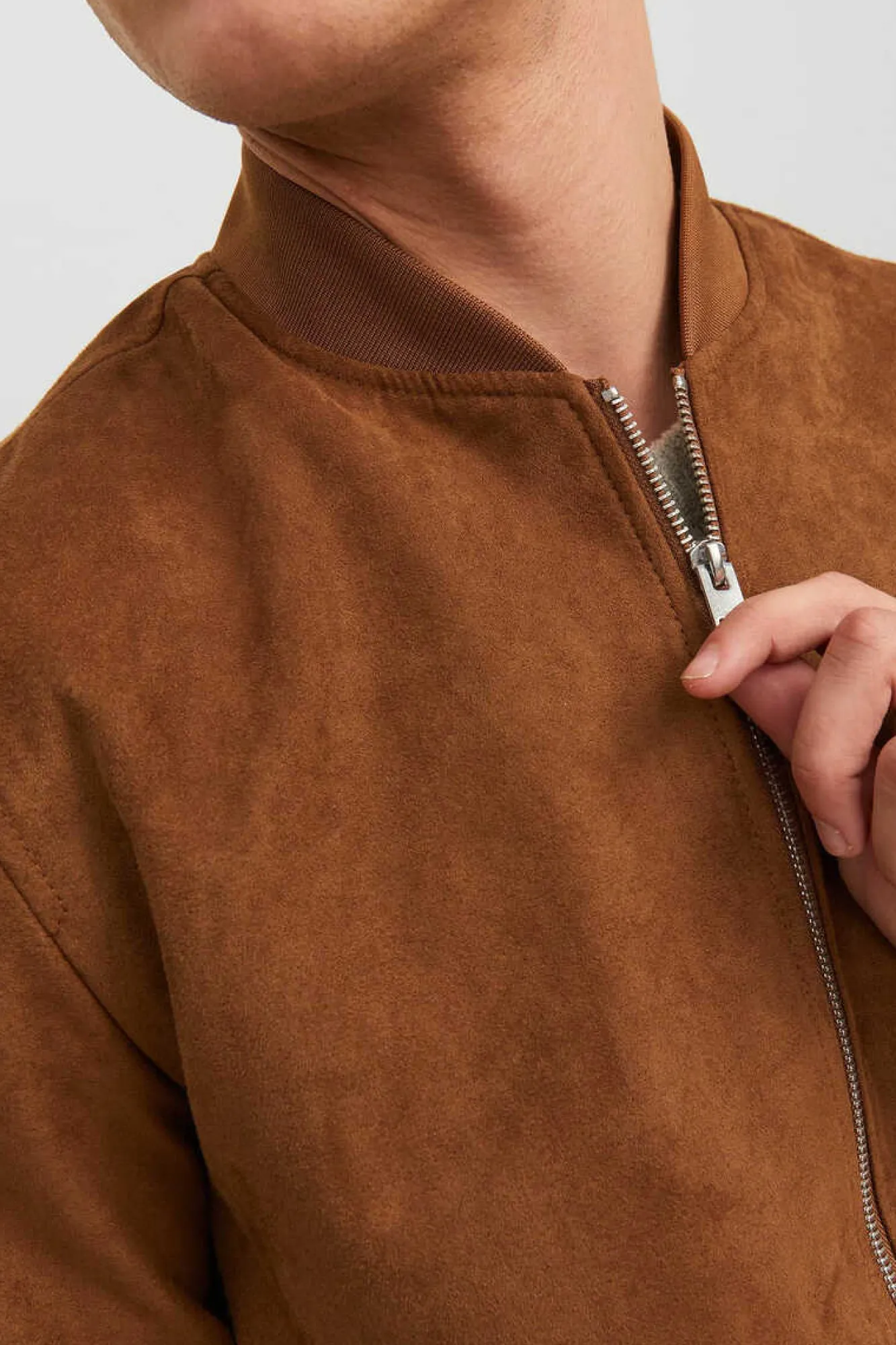 Jack & Jones Casaco Bomber Efeito Pele Castanho Online