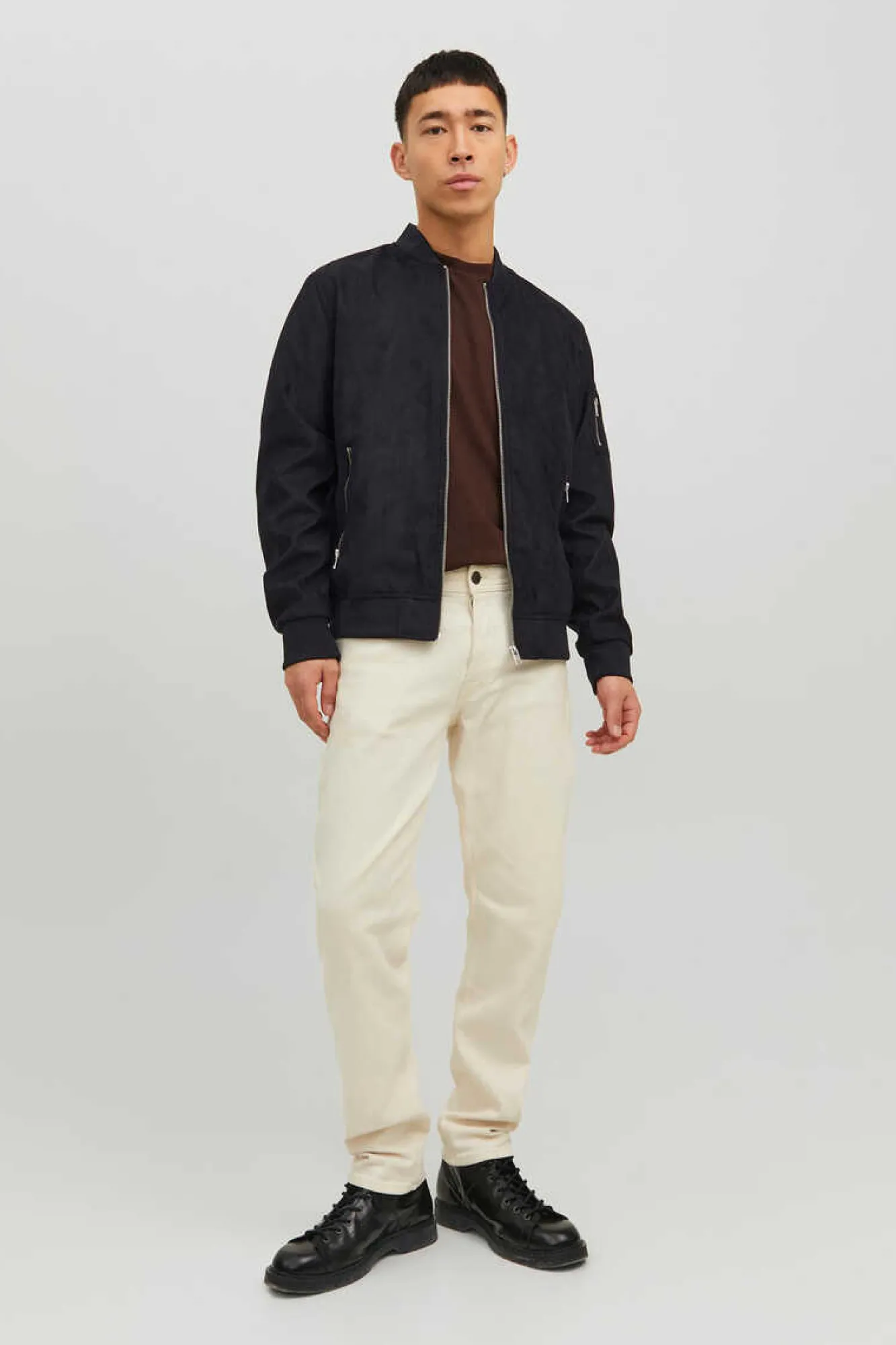 Jack & Jones Casaco Bomber Efeito Pele Preto Best