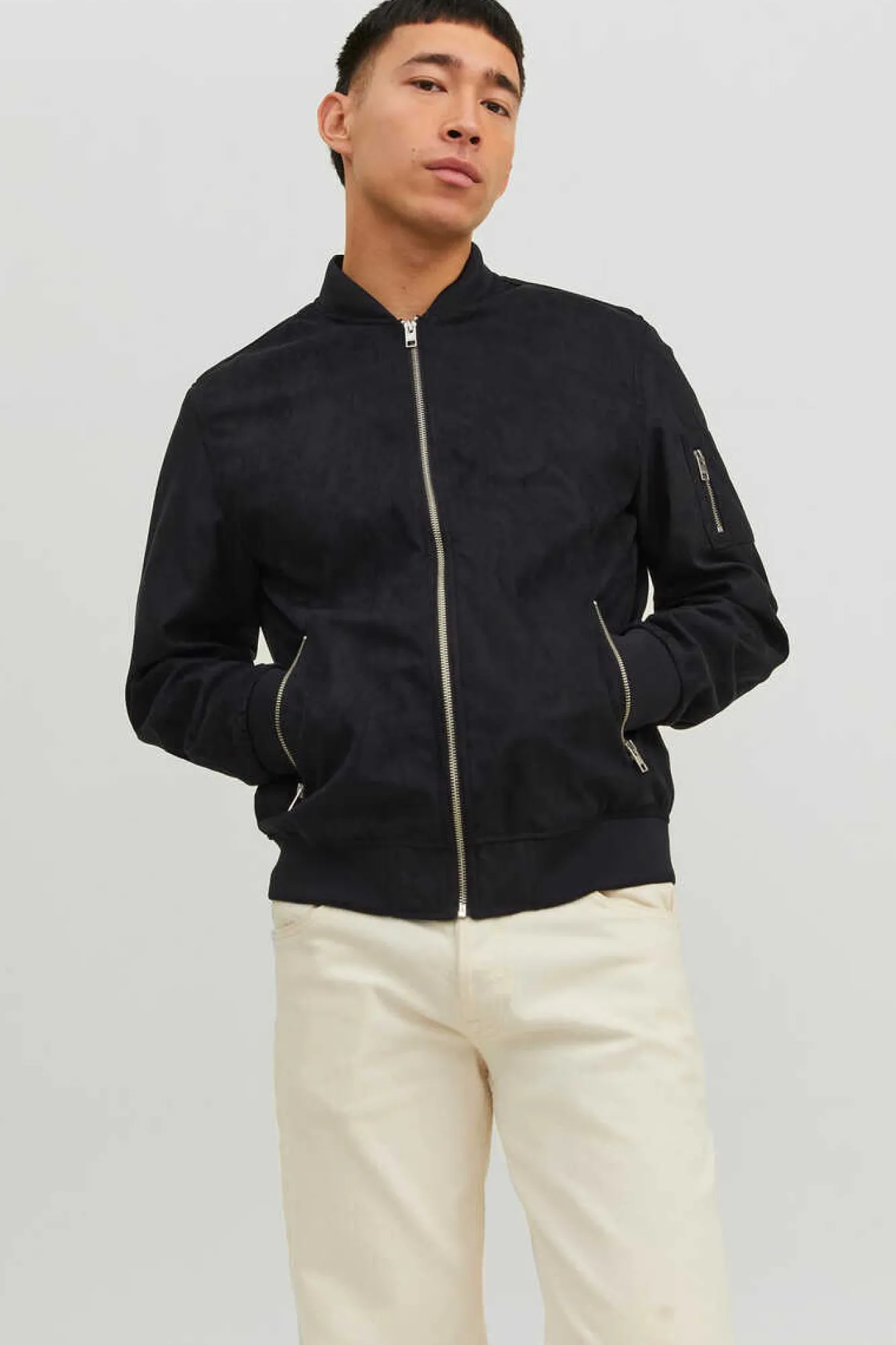 Jack & Jones Casaco Bomber Efeito Pele Preto Best