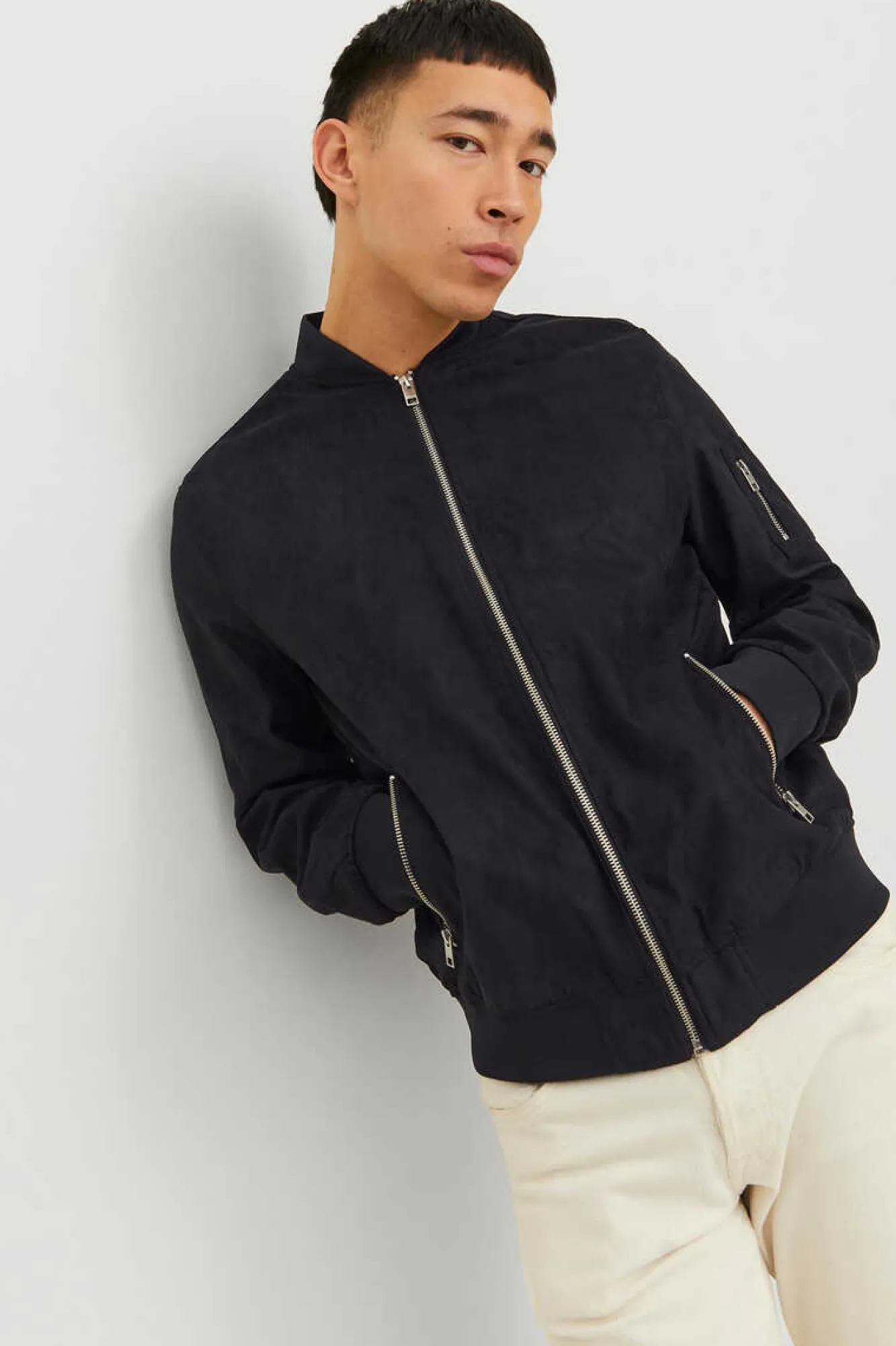 Jack & Jones Casaco Bomber Efeito Pele Preto Best
