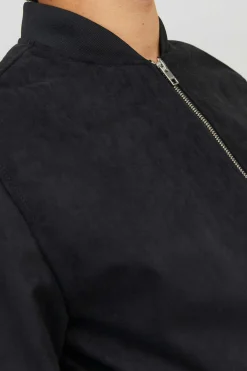 Jack & Jones Casaco Bomber Efeito Pele Preto Best