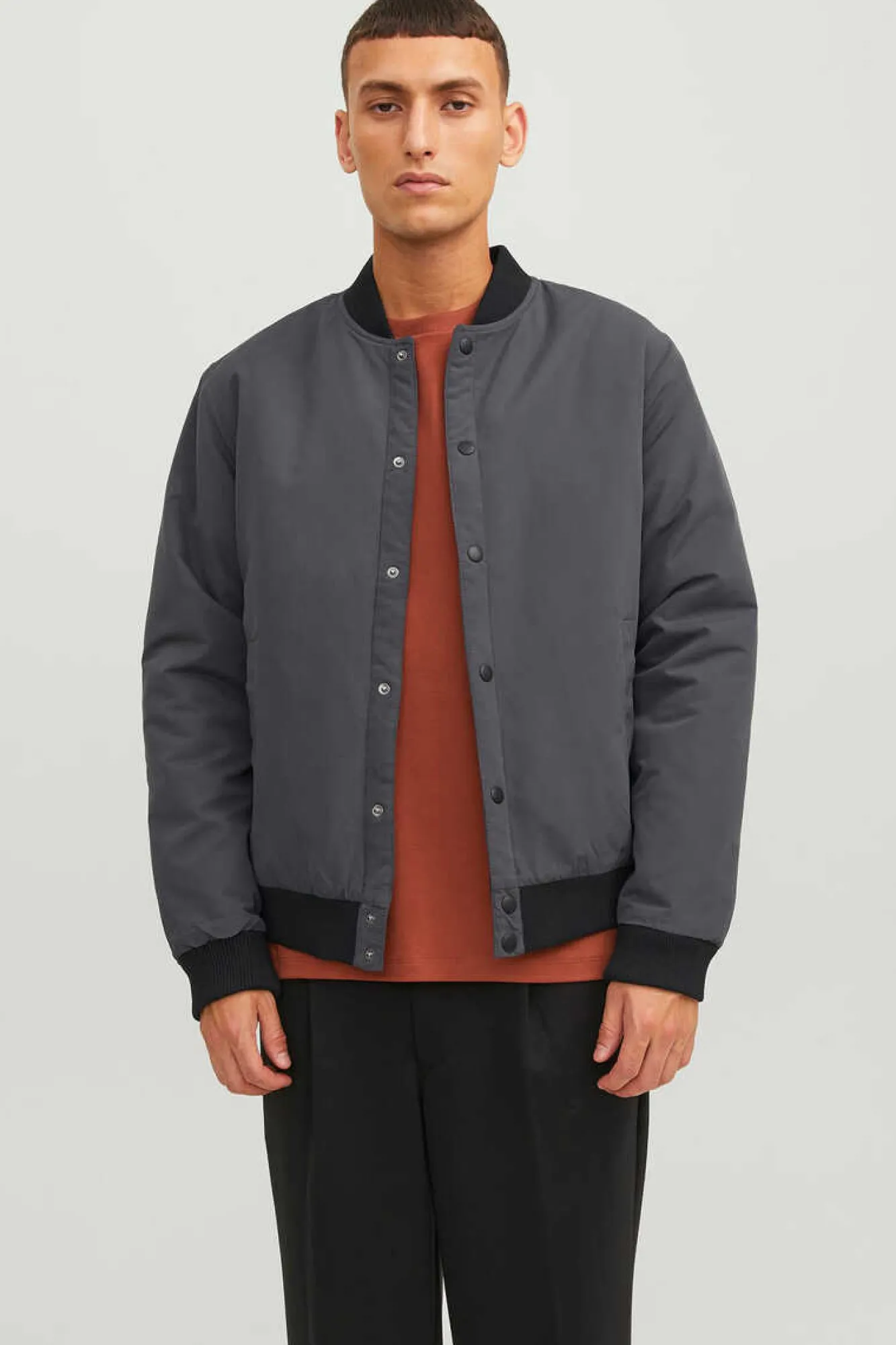 Jack & Jones Casaco Bomber Estilo College Cinza New