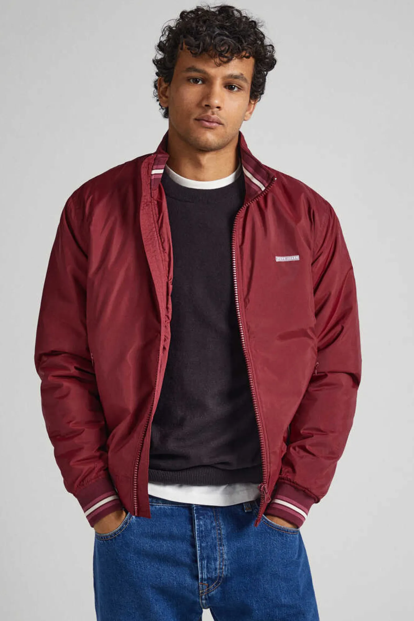 Pepe Jeans Casaco Bomber Tecido Reciclado Vermelho Clearance