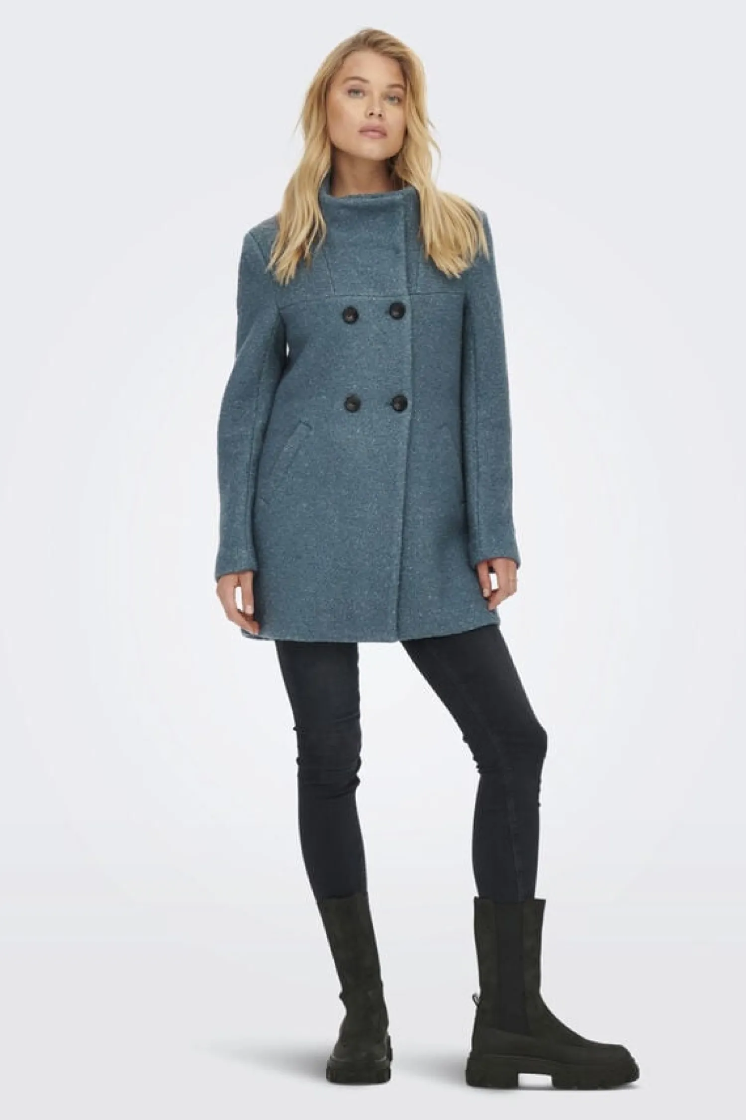 Only Sobretudos E Parkas-Casaco Comprido Com Botoes