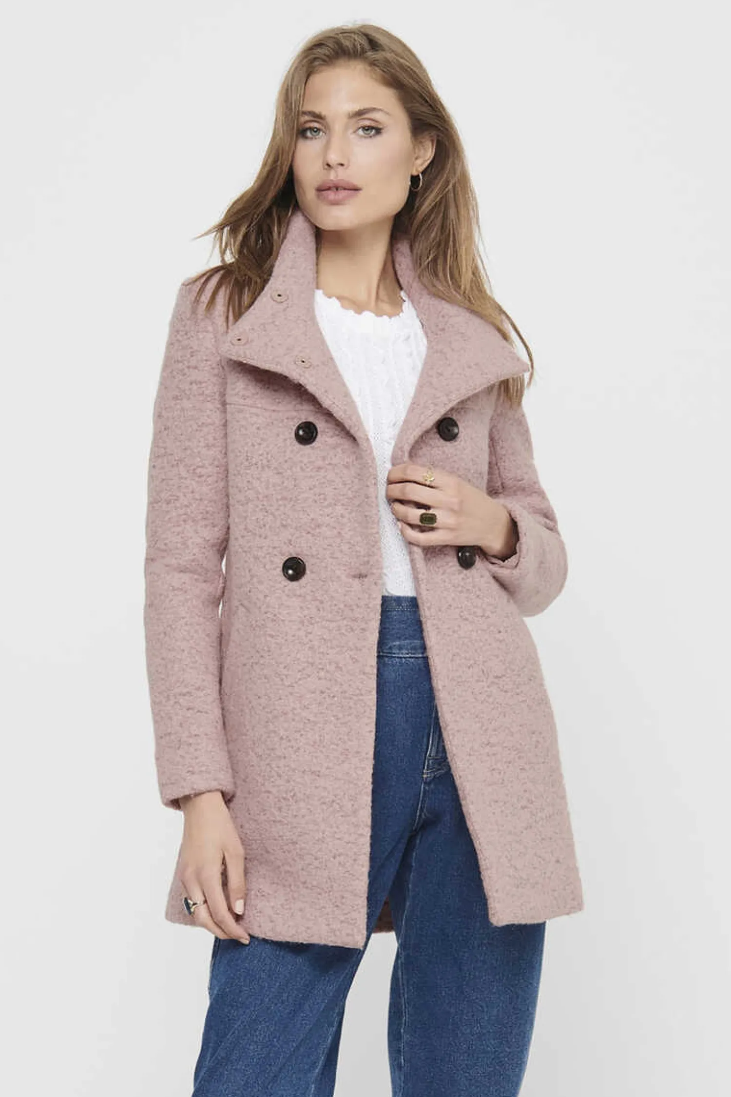 Only Sobretudos E Parkas-Casaco Comprido Com Botoes