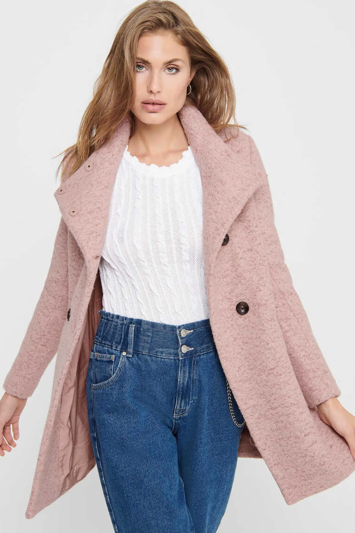 Only Sobretudos E Parkas-Casaco Comprido Com Botoes