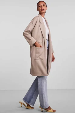 Pieces Blusoes E Casacos-Casaco Comprido De Mulher