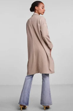 Pieces Blusoes E Casacos-Casaco Comprido De Mulher