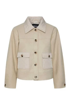 Pieces Blusoes E Casacos-Casaco Curto De Poliester