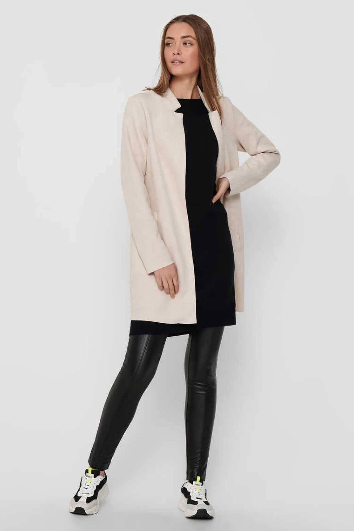 Only Blusoes E Casacos-Casaco De Camurca 3/4