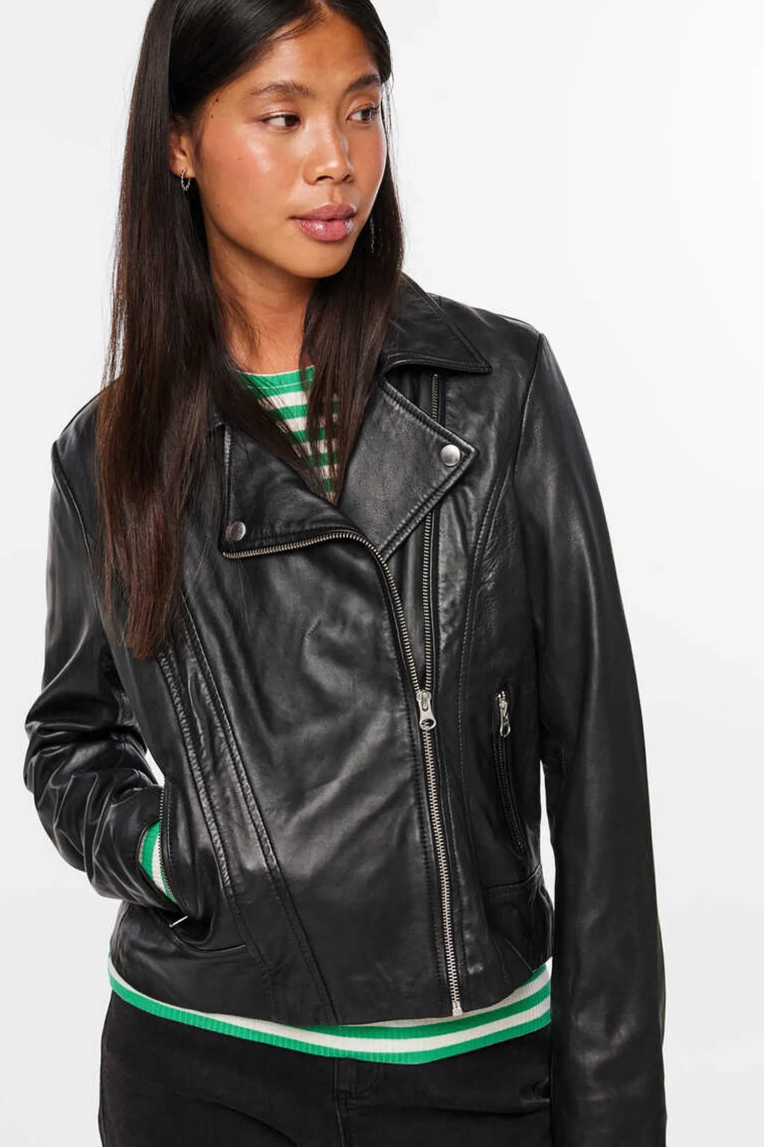 Pieces Blusoes E Casacos-Casaco De Couro