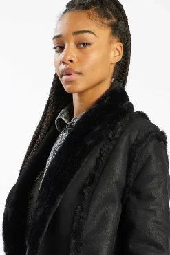 Pimkie Blusoes E Casacos-Casaco De Dois Tecidos Com Cinto