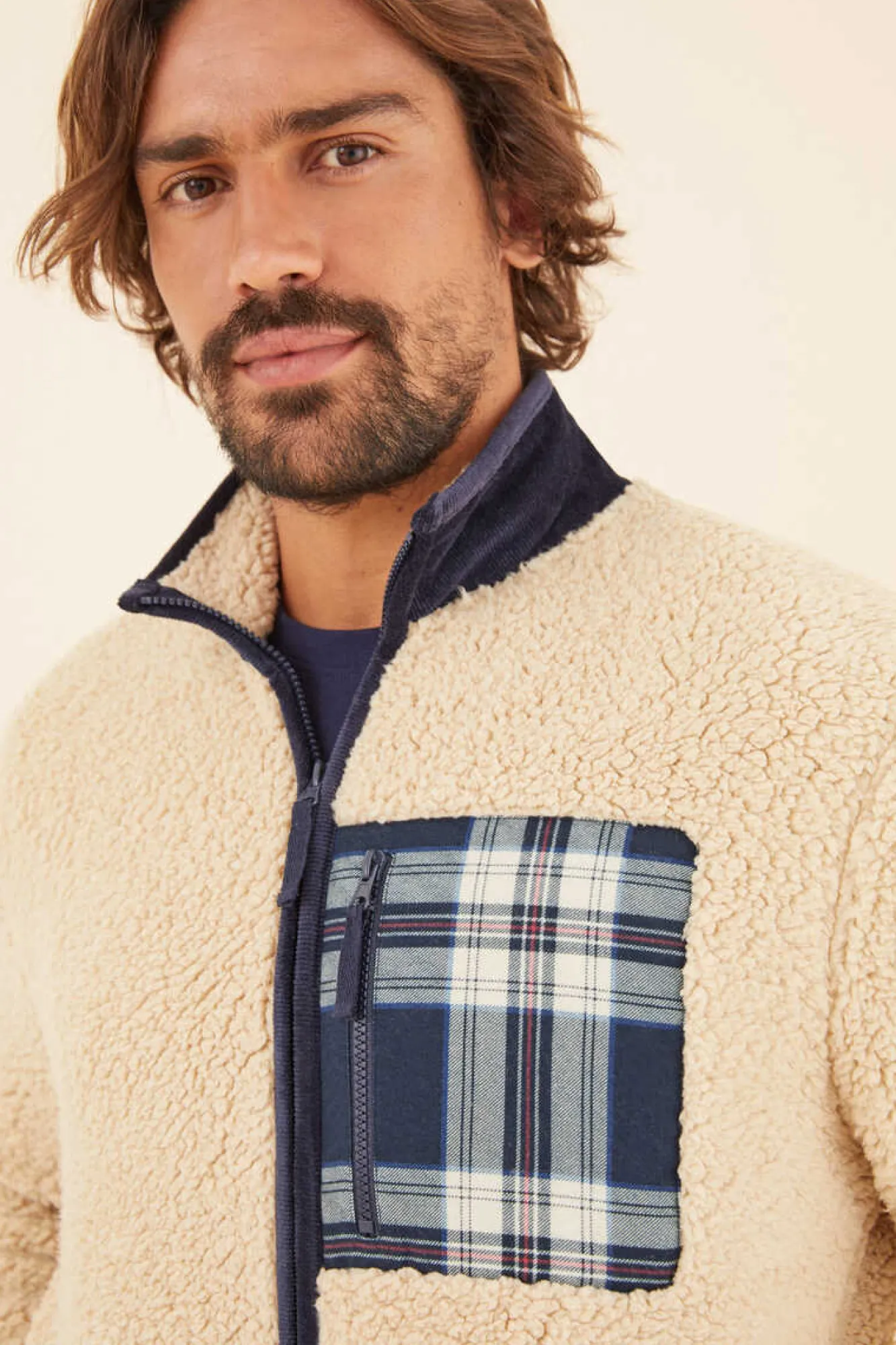 Women'secret Casaco De La Com Bolso Para Homem Beige