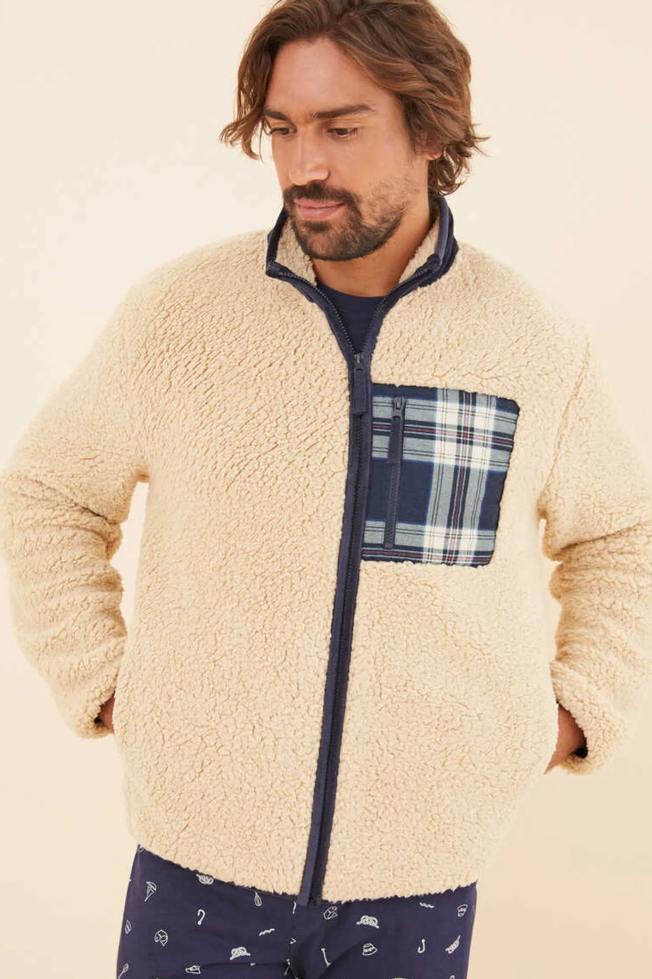 Women'secret Casaco De La Com Bolso Para Homem Beige