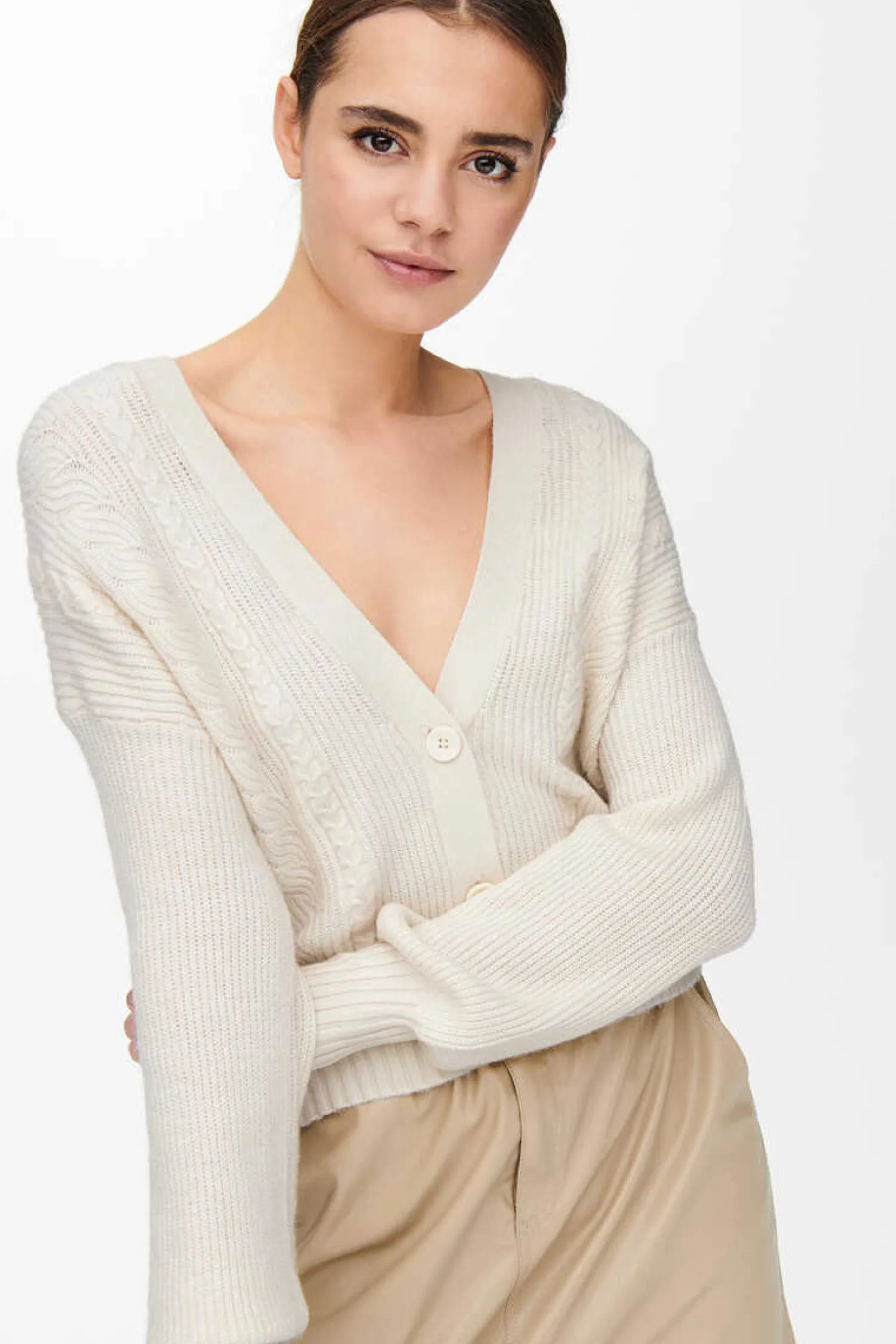 Only Sueteres E Cardigans-Casaco De Malha Botoes