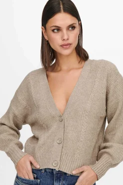 Only Sueteres E Cardigans-Casaco De Malha Botoes