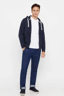 Cortefiel Casaco De Malha Com Capuz Azul Best