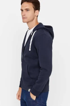 Cortefiel Casaco De Malha Com Capuz Azul Best