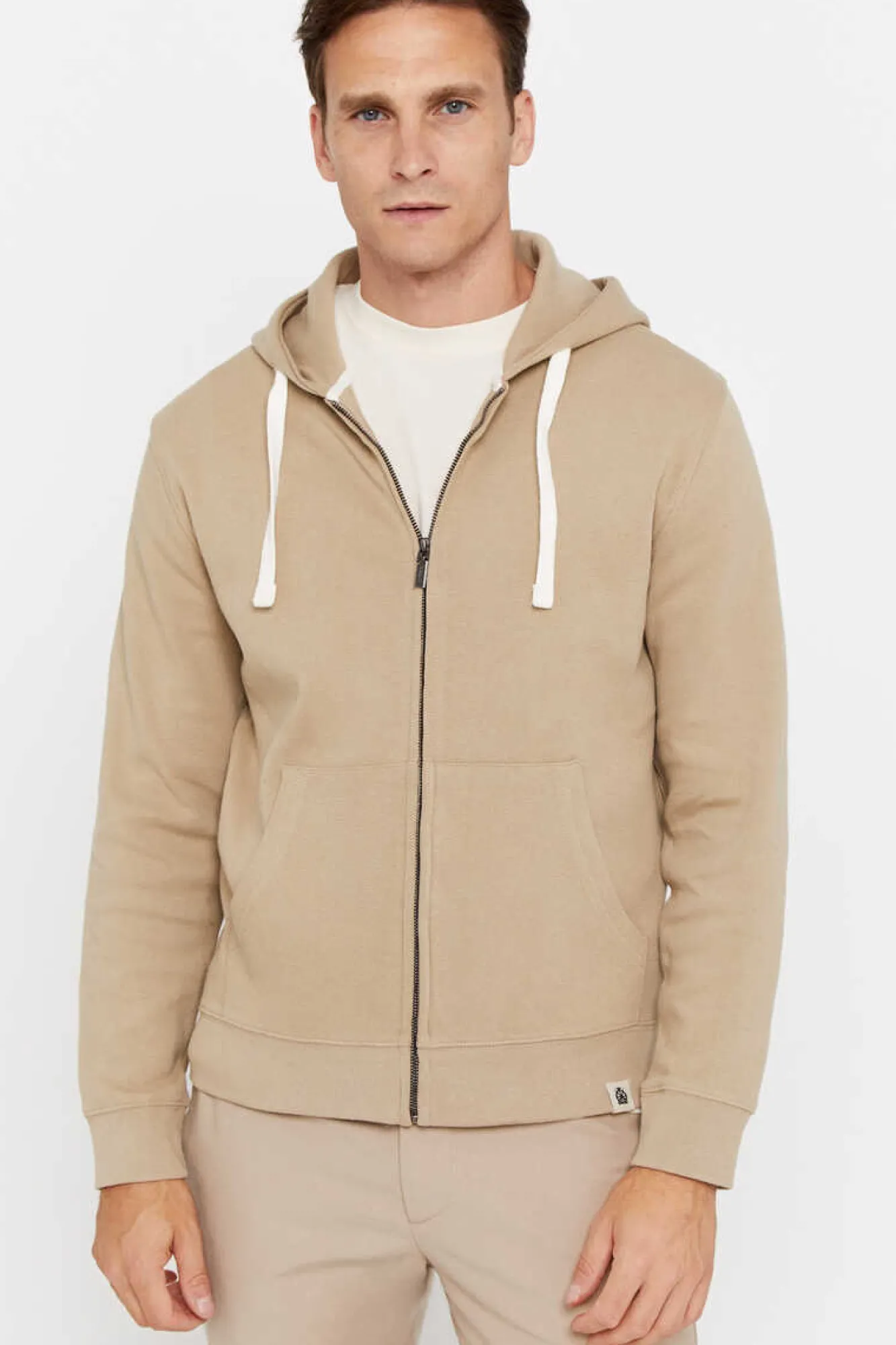 Cortefiel Casaco De Malha Com Capuz Tostado Online