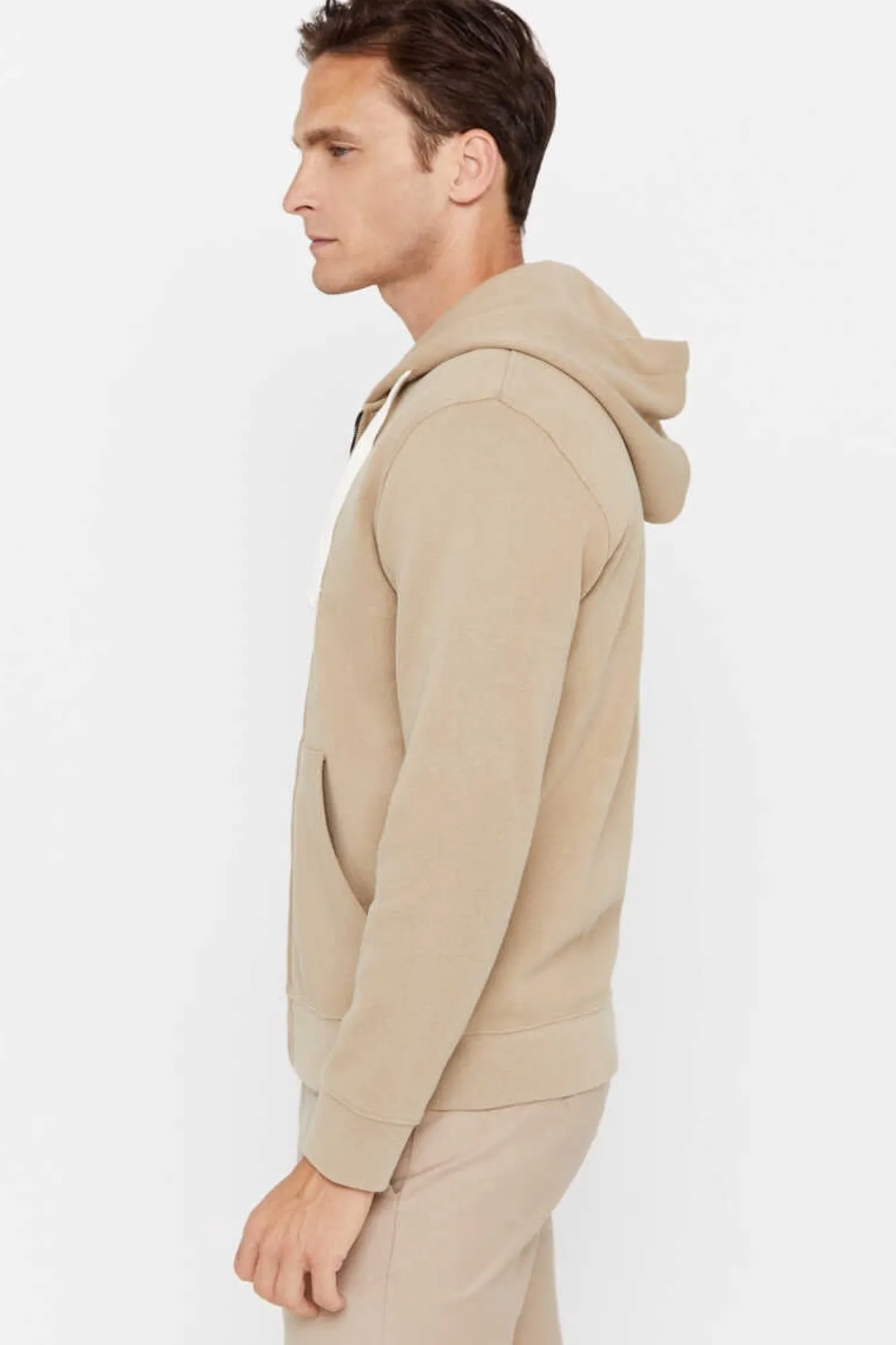 Cortefiel Casaco De Malha Com Capuz Tostado Online