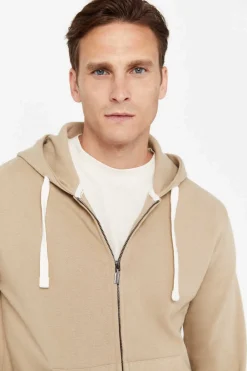 Cortefiel Casaco De Malha Com Capuz Tostado Online