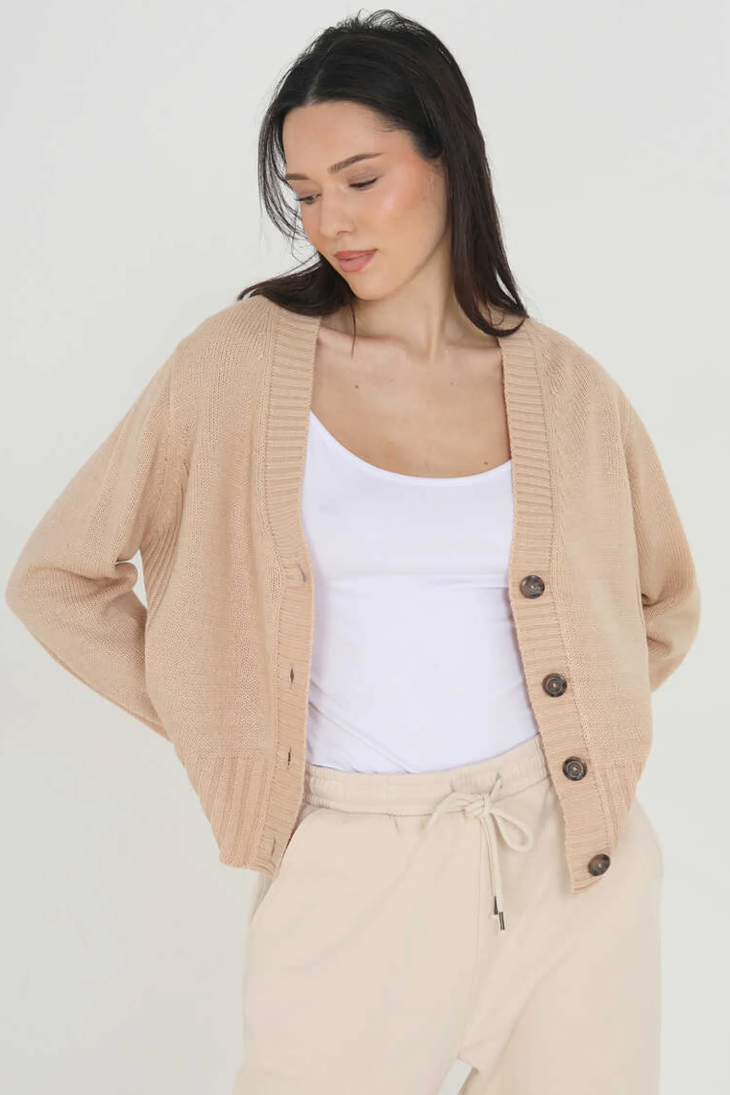 Brave Soul Sueteres E Cardigans-Casaco De Malha Com Quatro Botoes