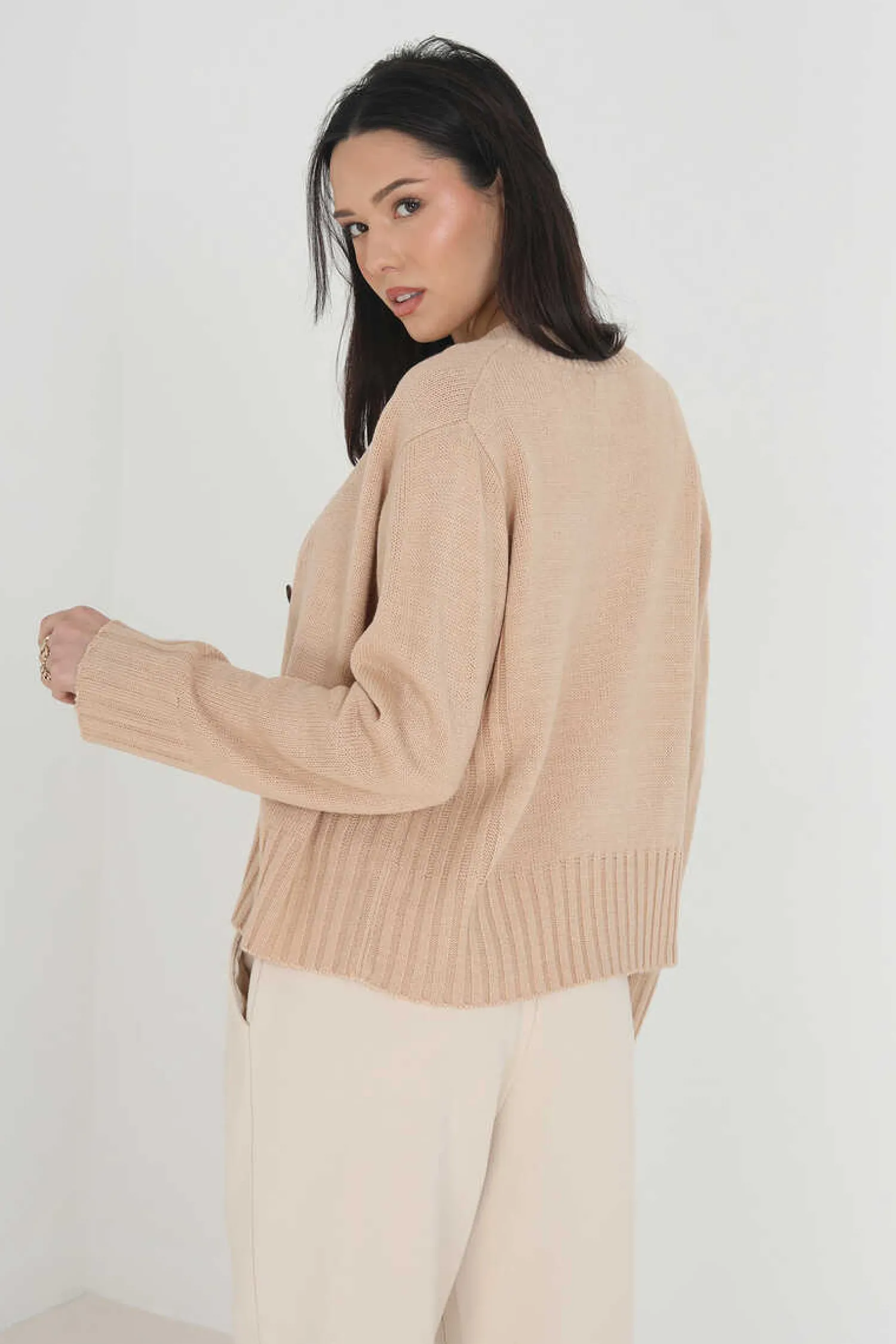 Brave Soul Sueteres E Cardigans-Casaco De Malha Com Quatro Botoes