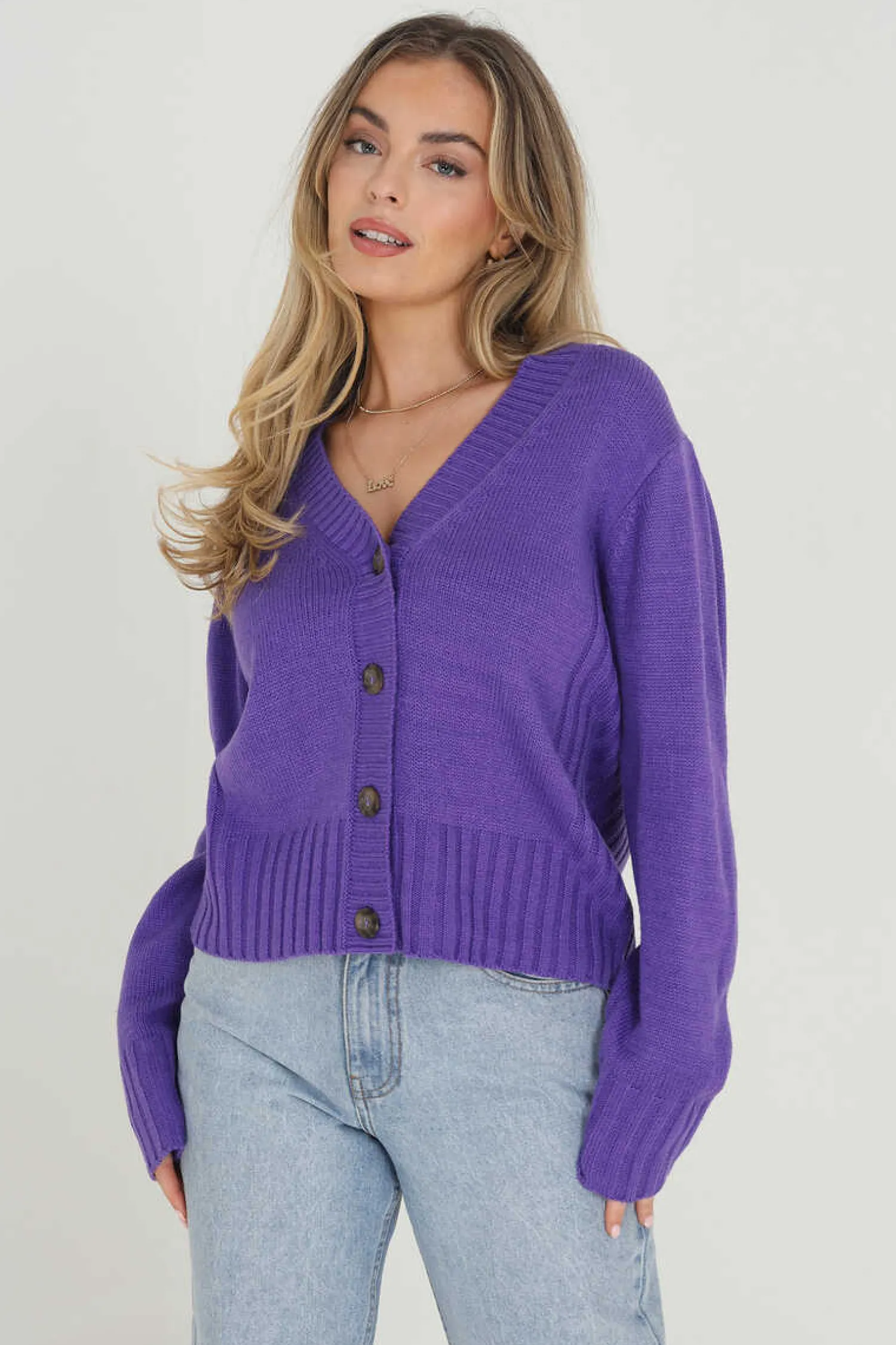 Brave Soul Sueteres E Cardigans-Casaco De Malha Com Quatro Botoes