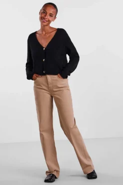 Pieces Blusoes E Casacos-Casaco De Malha Cor Block