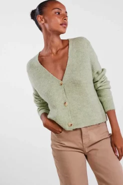 Pieces Blusoes E Casacos-Casaco De Malha Cor Block