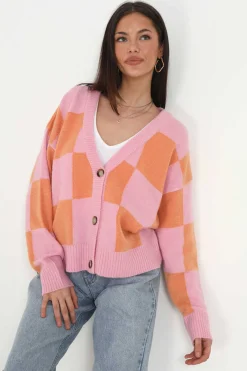 Brave Soul Sueteres E Cardigans-Casaco De Malha De Xadrez