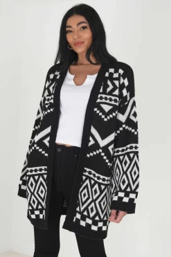 Brave Soul Sueteres E Cardigans-Casaco De Malha Em Jacquard Aberto