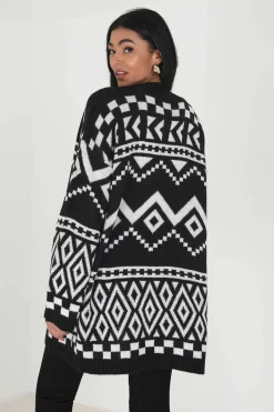 Brave Soul Sueteres E Cardigans-Casaco De Malha Em Jacquard Aberto