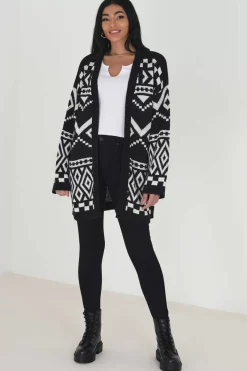 Brave Soul Sueteres E Cardigans-Casaco De Malha Em Jacquard Aberto